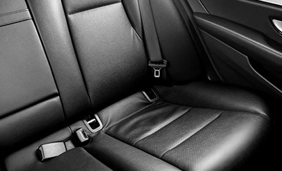 Black leather car seats