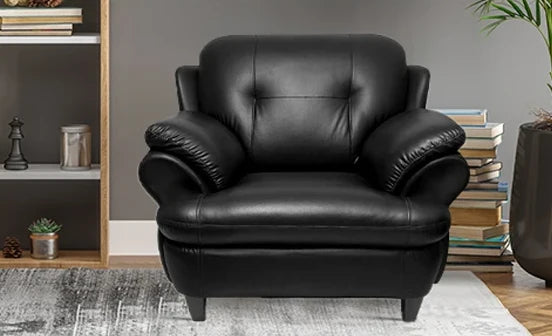 Black leather armchair